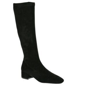Scoop Women's Faux Suede Knee High Stretch Block Heel Boots Size 9M, Black